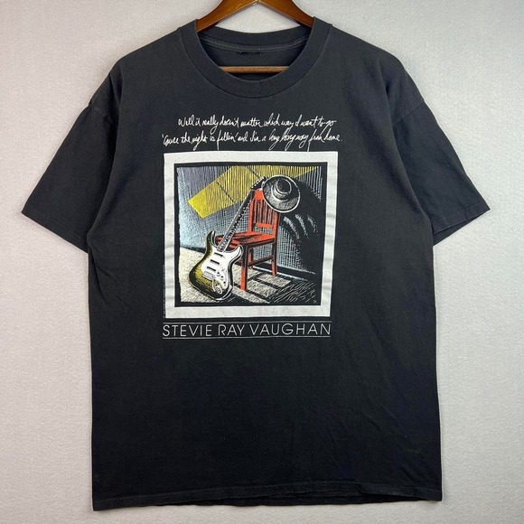 The Unbranded Brand Other - Vintage Stevie Ray Vaughan Memorial 1954-1990 Black Graphic Band T-Shirt